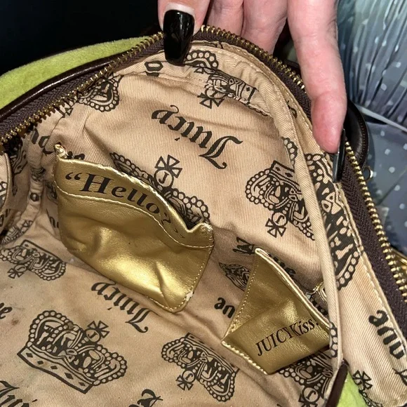 Y2k VINTAGE 💚Juicy Couture Green bowler Handbag with charm💚🤎 - Picture 11 of 15